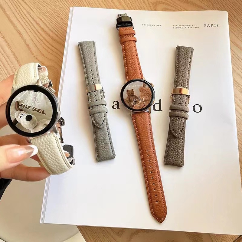 สายหนังสําหรับ Haylou Solar Plus RT3/Haylou LS16 สายรัดข้อมือทดแทนสายนาฬิกา