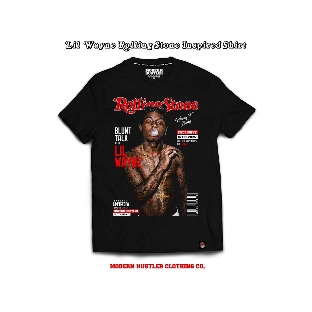 เสื้อยืดแขนสั้นเสื้อยืดแขนสั้น พิมพ์ลาย Lil Wayne Rolling StoneS-5XL