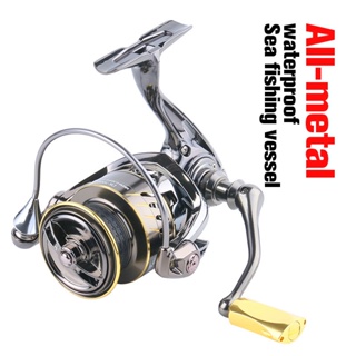 LOCO FISH ล้อหมุนโลหะล้วน รีลตกปลาทนน้ำทะเล รอกตกปลา Lua Long Throw Marine Pole Wheel รอกตกปลา อัตราความเร็ว: 5.7:1