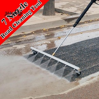 High Pressure Washer Undercarriage Cleaner 7 Nozzle Road Cleaning Tool, 4000 PSI Road Cleaning Machine