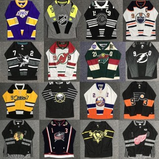 เสื้อกีฬาแขนยาว ลาย Nhl Hockey Jersey Jersey ทรงหลวม ขนาดใหญ่ สไตล์ฮิปฮอป