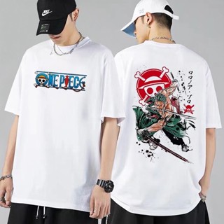  ใหม่เอี่ยมอะนิเมะ One Piece ยอดนิยม Streetwear กลับพิมพ์แฟชั่น Tshirt สําหรับผู้ชายท็อปส์ซู MpDt K61