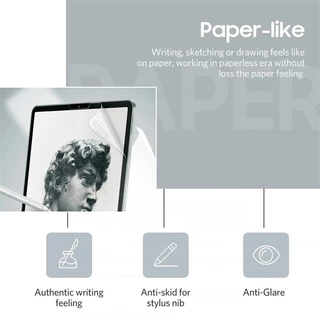 GOOJODOQ ฟิล์มกระดาษ iPad [10.2นิ้ว Gen7-10] [10.9นิ้ว Air4-6/Pro11] ป้องกันรอยเต็มจอ เขียนลื่น