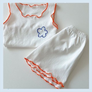 Summer baby sleeveless vest T-shirt shorts two-piece set baby thin casual home clothes set childrens pajamas