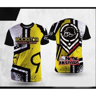 เสื้อยืดกีฬา พิมพ์ลาย "rockstar jersey adriatico energy drink - metal mulisha"