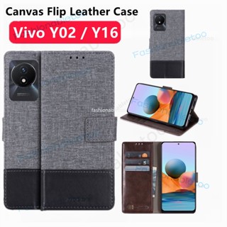 เคสโทรศัพท์มือถือหนัง แบบฝาพับแม่เหล็ก พร้อมช่องใส่บัตร สําหรับ Vivo Y02 s Y02s Y 02s Y16 Y77 Y75 Y55 Y76 s Y76s Y 16 Y 77 Y 75 Y 55 Y 76 4G 5G