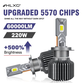 Hlxg หลอดไฟหน้ารถยนต์ LED 60000LM Canbus H7 220W Super HB4 HB3 9005 9006 H11 H4 H1 9012 H8 6000K 4300K 2 ชิ้น