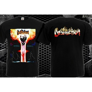 เสื้อยืดคอกลม ผ้าฝ้าย พิมพ์ลาย DESTRUCTION INFERNAL OVERKILL-NEW mens-DTG สไตล์คลาสสิก แฟชั่นสําหรับผู้ชายS-5XL