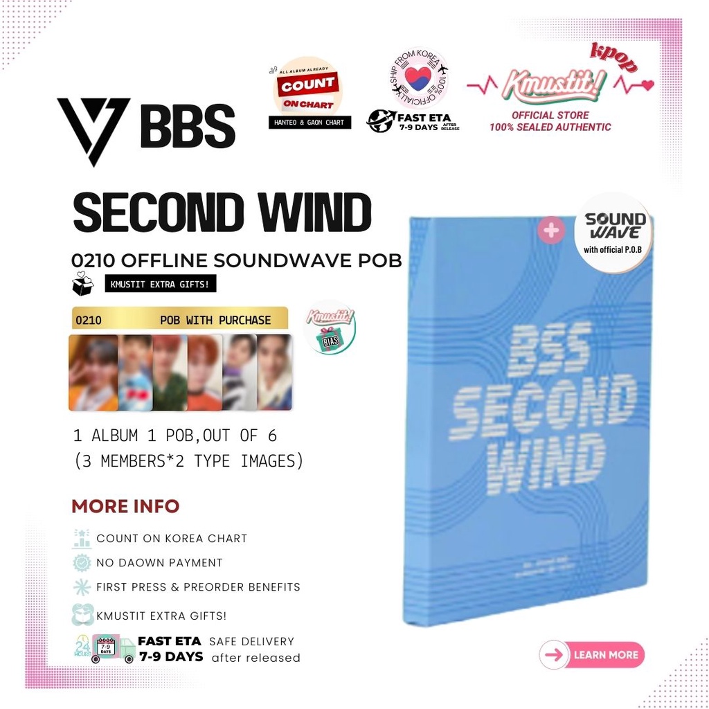SEVENTEEN SECOND WIND 1st single album with photocard KMUSTIT preorder benefits