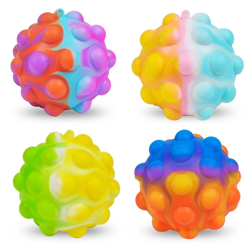 ของเล่นบีบสกุชชี่ Pop It Fidget Ball 3 มิติ แบบโต้ตอบ สําหรับครอบครัว