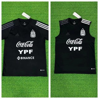 【Fans Issue Kit 】เสื้อกีฬาแขนสั้น ลายทีมชาติฟุตบอล Argentina สีดํา 22 23 ไซซ์ S-4XL
