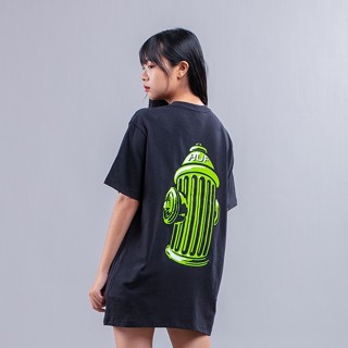 ใหม่ เสื้อยืดแขนสั้นลําลอง คอกลม ทรงหลวม พิมพ์ลาย HUF back fun สําหรับผู้ชาย และผู้หญิง