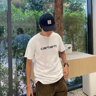 Carhartt เสื้อยืดคอกลม แขนสั้น พิมพ์ลายโลโก้ตัวอักษร ทรงหลวม สีพื้น เหมาะกับฤดูใบไม้ผลิ และฤดูร้อน สําหรับผู้ชาย และผู้หญิง