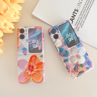 เคสโทรศัพท์มือถือแบบนิ่ม ฝาพับ ลายดอกคามิเลีย สีเหลืองอ่อน สําหรับ OPPO Find N2 Flip N2Flip