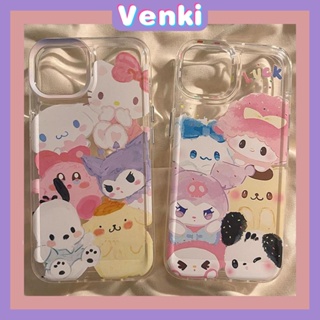 VENKI - เคสไอโฟน11 เคส Case สำหรับ iPhone 14 Soft TPU เคสใสอวกาศเคสการ์ตูนน่ารักปุ่มชุบกล้องกันกระแทกสำหรับ iPhone 14 13 12 11 PLUS PRO MAX 6 7 8 PLUS XR XS