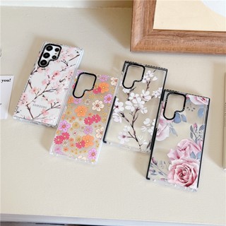 CASETIFY เคสโทรศัพท์มือถือแบบนิ่ม TPU ใส กันกระแทก ลายดอกไม้ หลากสี สําหรับ Samsung Galaxy S23 Ultra S23 Plus S23