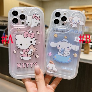 เคสซิลิโคน เคสไอโฟน Clear Case iPhone 14 Pro Max iPhone 13 Pro Max iPhone 12 Pro Max iPhone 11 Pro Max Cute Cartoon เฮลโลคิตตี้ Hello Kitty &amp; Cinnamon Dog Silicone Case