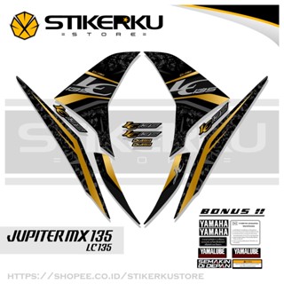 สติกเกอร์ติดตกแต่ง ฐานสีดํา สําหรับ EXCITER 135 LC JUPITER MX 135 EXCITER 135 LC 135 RC STRIPING STICKER STOCK DECAL STICKER Variation 2010-2015 MX135 My STICKER