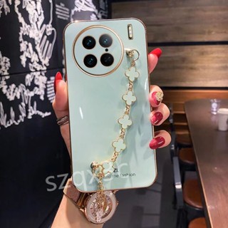 พร้อมส่ง เคสโทรศัพท์มือถือ TPU นิ่ม ขอบตรง ป้องกันกล้อง พร้อมสายโซ่คล้อง สําหรับ VIVO iQOO Z7 Z7x 11 X90 Pro X80 Y02 Y02S 4G 5G X90