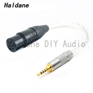 Haldane HIFI อะแดปเตอร์เชื่อมต่อเสียง TRRS ตัวผู้ 2.5 มม. เป็น 4Pin XLR ตัวเมีย ชุบเงิน