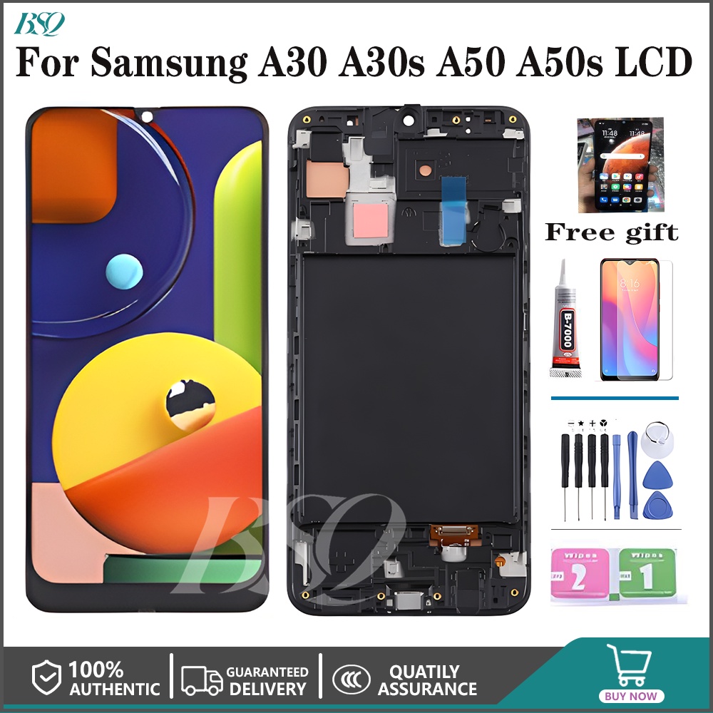 สําหรับ Samsung Galaxy A30 A50 A30s A50s LCD หน้าจอสัมผัสเปลี่ยน 6.4 นิ้วจอแสดงผล INCELL AMOLED + กร