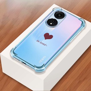 Oppo Reno8T reno 8T 8 Pro 5G 8Z Air Cushion เคสกันกระแทก Love Heart เคสซิลิโคนใส เคสป้องกัน