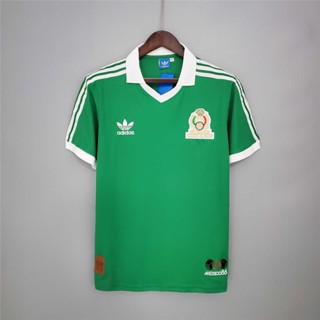 เสื้อกีฬาแขนสั้น ลายทีมชาติฟุตบอล Mexico 1986 ชุดเหย้า สไตล์เรโทร