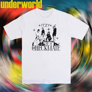 oversize T-shirt เสื้อยืด พิมพ์ลาย Kpop ItzyCheckmate สไตล์วินเทจ S-5XL