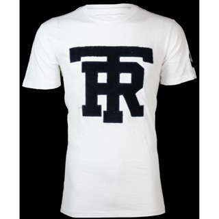 ﹊✌❣TRUE RELIGION Mens T-Shirt UNIVERSITY OF TR White w Navy Jacquard_01