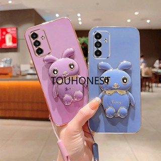 ใหม่ เคส Samsung Galaxy A04S เคส Samsung A13 เคส Samsung A14 Case Samsung A54 Case Samsung M23 Case Samsung F23 Case New Cute Rabbit Bracket Mobile Softcase Phone Case With Rope โทรศัพท์มือถือนิ่ม ลายกระต่ายน่ารัก พร้อมสายคล้อง สําหรับ