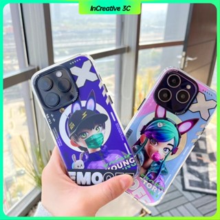 EMO OFF เคสแม่เหล็ก for iphone 14 pro max เคสโทรศัพท์มือถือ ผิวด้าน ผิวด้าน กันกระแทก ลาย น่ารัก พร้อมสายคล้อง สําหรับ iPhone 14 Pro max PM 14P