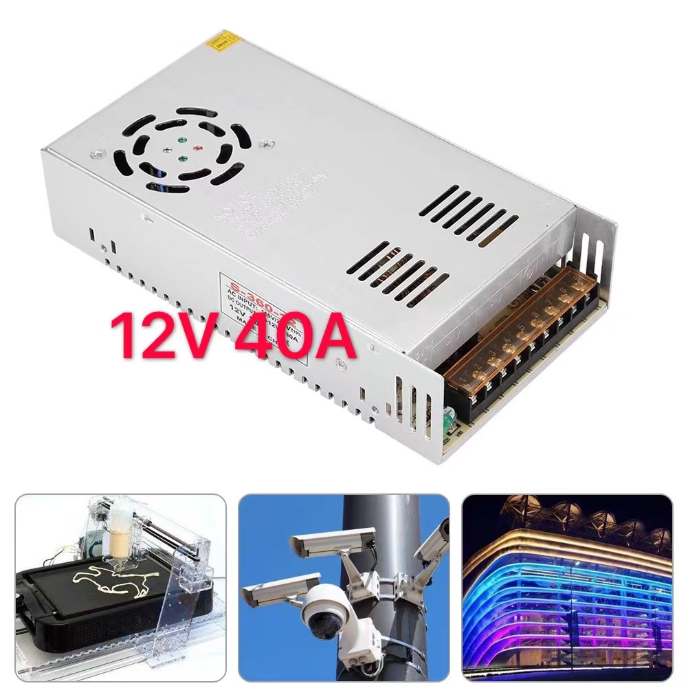Switching Power Supply สวิตชิ่งเพาเวอร์ซัพพลาย 12V 40A 480W(สีsilver)