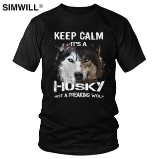 Vintage Siberian Husky T Shirt Men Funny Wolf Tshirt Gift for Dog Lover Short Sleeved Cotton Summer Tee Novelty Des_04