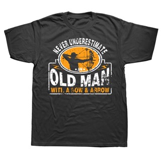 Funny Archer Never Underestimate an Old Man With Bow Arrow T Shirts Short Sleeve Birthday s T-shirt