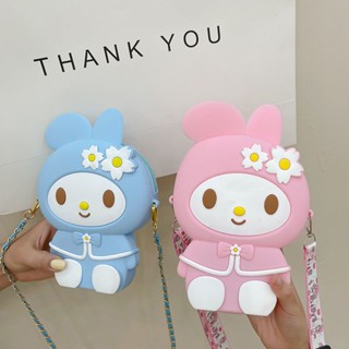 Fashion childrens bag zero purse cartoon silicone oblique cross-bag girls bag fashion Kulomi toy bag ins style