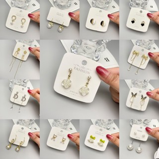 【พร้อมส่ง】ต่างหูโลหะ เงิน S925 ลายดอกไม้ คุณภาพสูง สไตล์เรโทร เรียบง่าย แฟชั่นสําหรับผู้หญิง 1 ชุด
