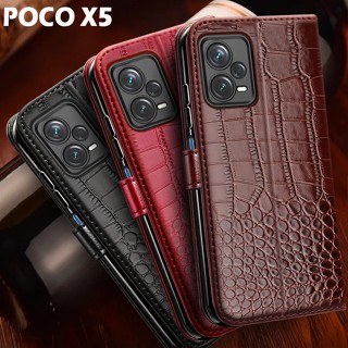 เคสโทรศัพท์มือถือหนัง ฝาพับ พร้อมช่องใส่บัตร สําหรับ Xiaomi Poco X5 X5 PocoX5 5G