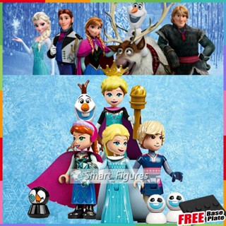 Frozen Princess Anna Elsa Minifigures Building Blocks Kristoff Olaf Hans Disney Girls Series มินิฟิกเกอร์ของขวัญของเล่น