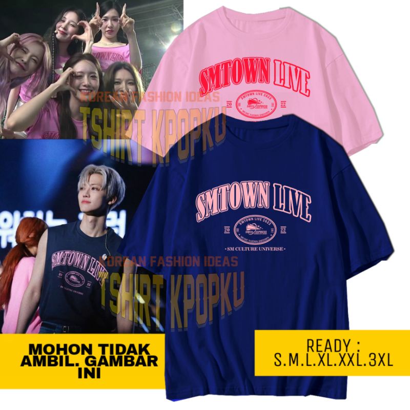 ย้อนยุคเสื้อยืด ลาย SUWON SMTOWn LIVE 2022 สไตล์เกาหลีS-5XL