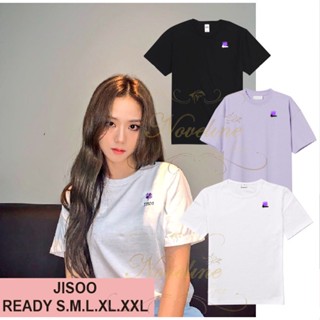 ย้อนยุคเสื้อยืดแขนสั้น พิมพ์ลาย Kaos Kpop Jisoo Four Clover สไตล์เกาหลี สําหรับผู้หญิงS-5XL