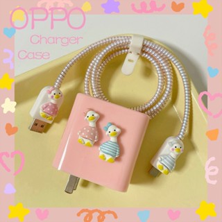 เคสที่ชาร์จ ลายการ์ตูนเป็ดน่ารัก USB เป็น Type-C สําหรับ OPPO 65W 80W 18W 33W