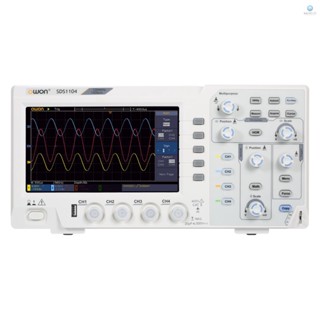 Owon SDS1104 ออสซิลโลสโคปดิจิทัล 4-CH พร้อมหน้าจอ LCD 7 นิ้ว แบบพกพา 100MHz 1GS/s ปลั๊ก UK A0216