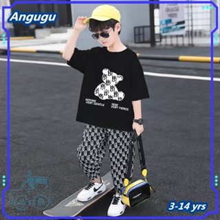 Angugu เสื้อยืดลําลอง แขนสั้น กางเกงขาสั้น สไตล์เกาหลี สําหรับเด็กผู้ชาย 1 ถึง 2 ถึง 3 ถึง 4 ถึง 5 ถึง 6 ถึง 7 ถึง 8 ถึง 9 ถึง 10 ถึง 11 ถึง 12 ปี 2 ชิ้น ใหม่ สําหรับเด็กผู้ชาย 2022