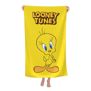 Tweety Bird เสื้อคลุมอาบน้ํา ผ้าขนหนูไมโครไฟเบอร์ พิมพ์ลาย 130*80 ซม. (52*32 นิ้ว) แฟชั่น สําหรับทุกเพศ