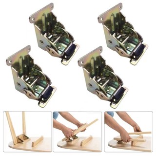 4 PCS 90 degree self-locking folding hinge bed table and chair board folding furniture thickening