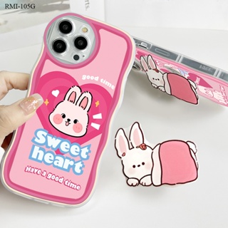 【ฟรี ที่วางโทรศัพท์】Xiaomi Redmi 10 10C 10A 9 9A 9C 8 6A 5A 4A 5G สำหรับ Soft TPU Clear Case การ์ตูน Love Bunny เคส เคสโทรศัพท์ เคสมือถือ เคสนิ่ม Big Wave Shockproof Cover