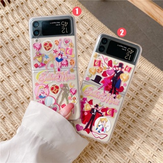 ใหม่ เคสโทรศัพท์มือถือ PC กันกระแทก ลายการ์ตูนเซเลอร์มูน แนวสร้างสรรค์ สําหรับ Samsung Galaxy Z Flip4 3 5G Z