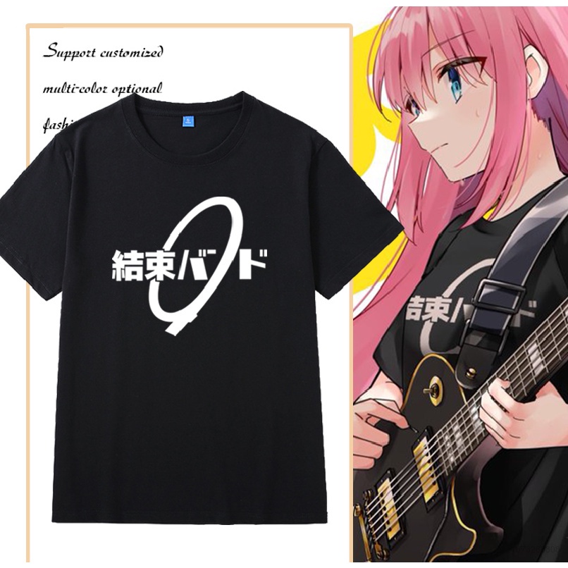 S-5XL ผ้าฝ้าย 100% St1 เสื้อยืดแขนสั้นลําลอง ทรงหลวม พิมพ์ลายอนิเมะ Bocchi The Rock พลัสไซซ์ แฟชั่นส