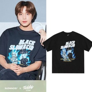 เสื้อยืดแฟชั่น NCT 127 Haechan Black Slow Acid Edition Short Sleeve Cotton Combed T Shirt for Adult and Kids