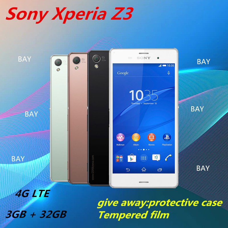 Sony Xperia Z3 D6603 GSM 4G LTE Android Quad Core สมาร์ทโฟนมือสอง 3GB + 32GB (ปลดล็อกแล้ว)
